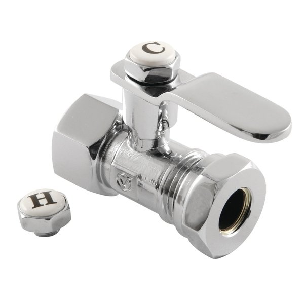 Kingston Brass CA4415CP 1/2" FIP x 1/2" or 7/16" Slip Joint Straight Stop Valve, Polished Chrome CA4415CP